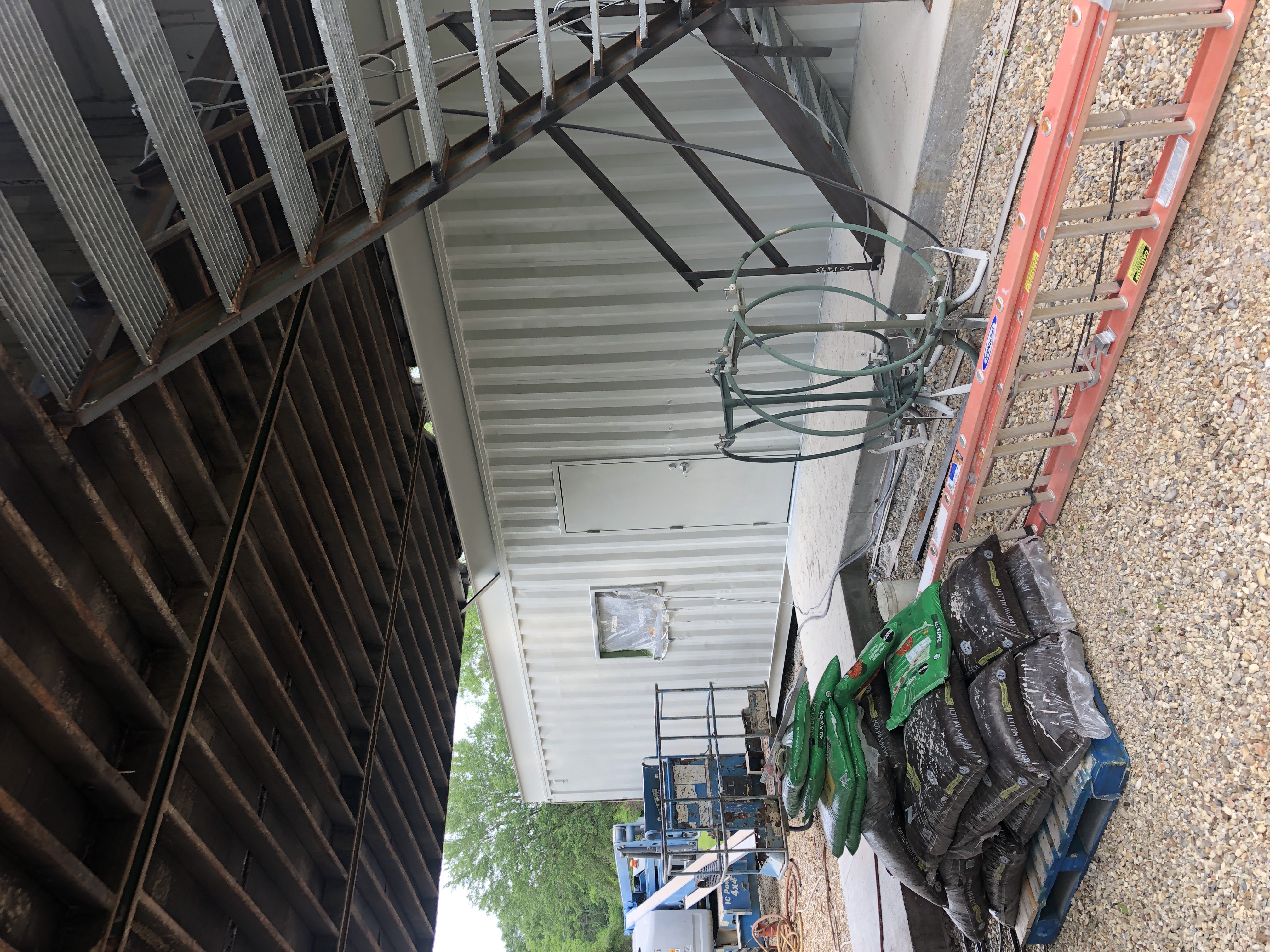 view of Container #1 (office unit) with a primer coat